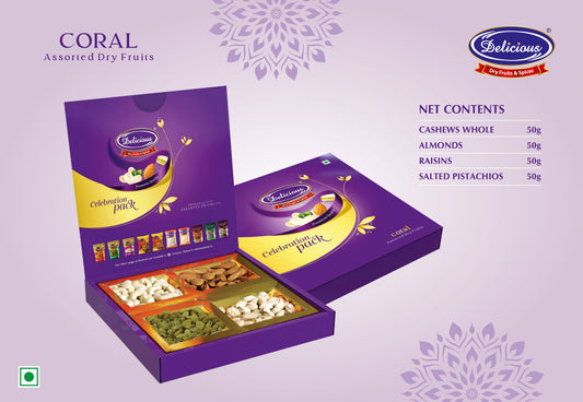 Dry Fruit Gift Box Coral