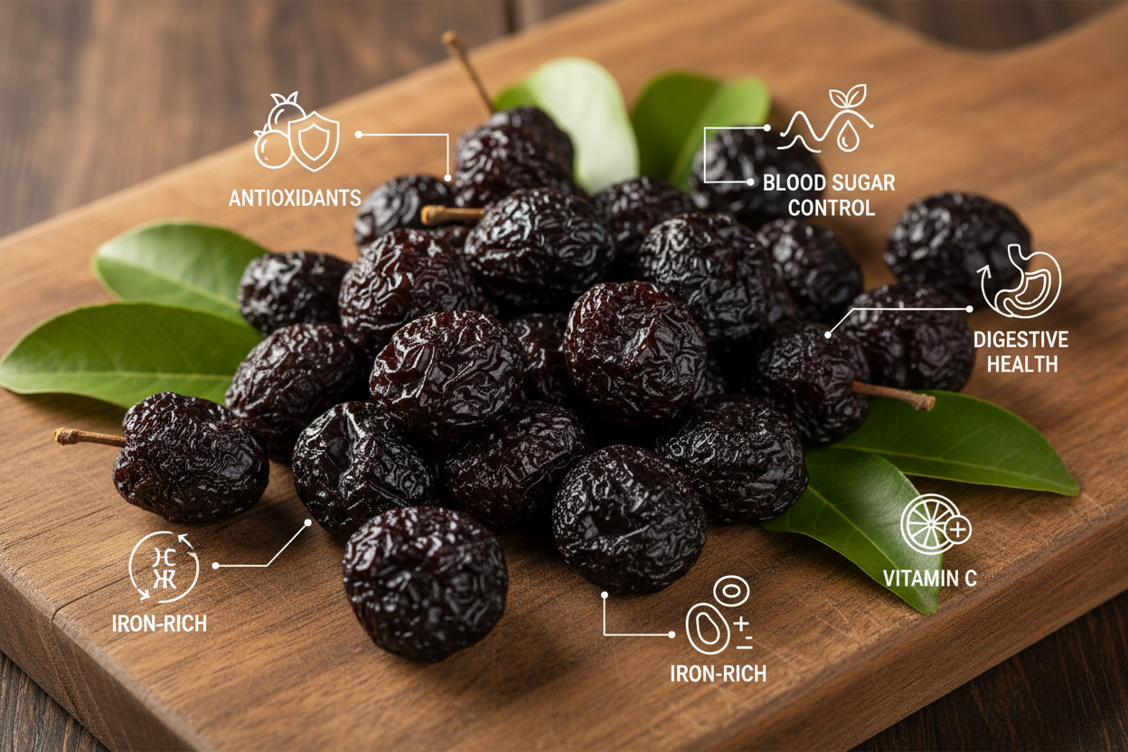 Delicious Natural Dried Black Plum Fruit for Healthy Snacking