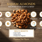 Badam almonds with health benefits on a wooden background