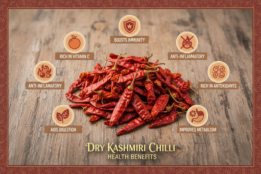 Kashmiri Chilli Stemless Whole | Mirchi